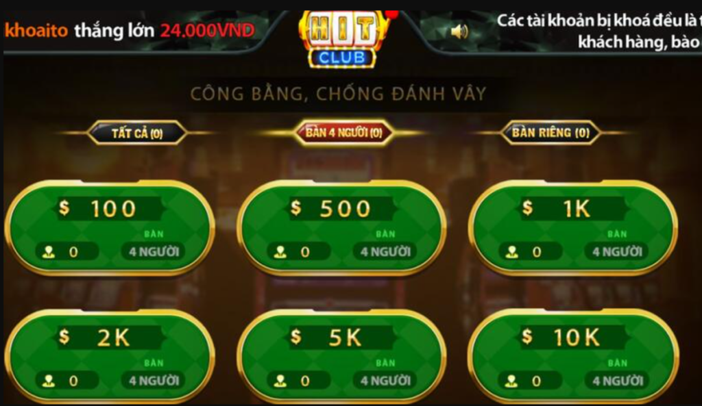 Các Game Bài Phổ Biến tại Hit Club